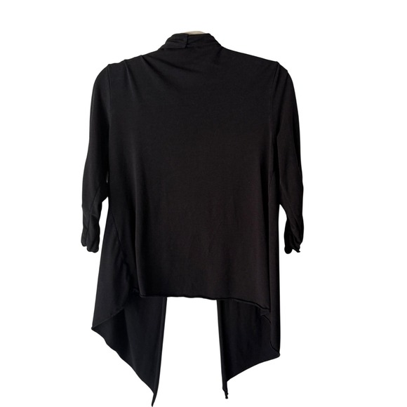 SOYBU Black Ruched Sleeve Waterfall Duster Cardigan Yoga Medium Hiking Outdoor - Picture 4 of 8